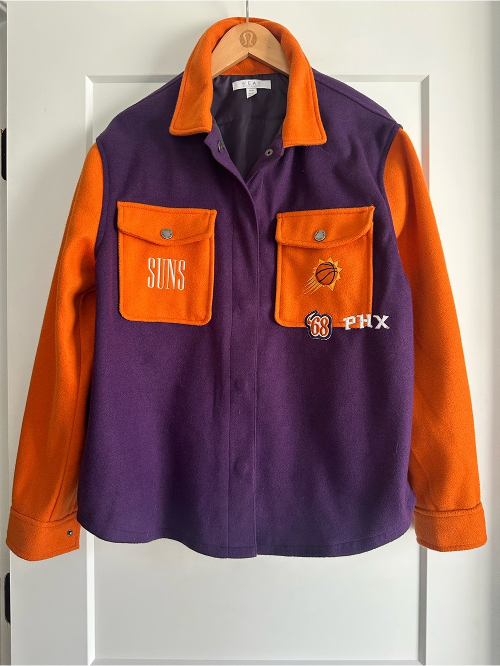 Phoenix Suns - WEAR By Erin Andrews Colorblock Button Up Fleece Shacket